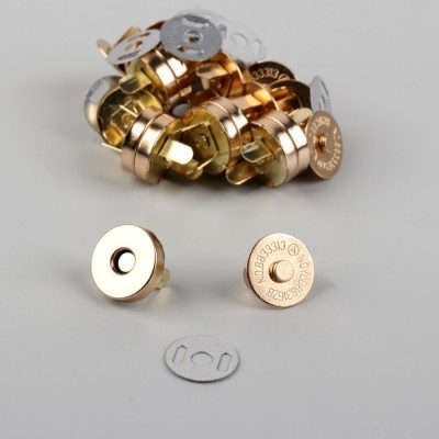 Кнопка магнитная, цвет золото, диам. 14 мм, толщ. (общая) 3,5 мм